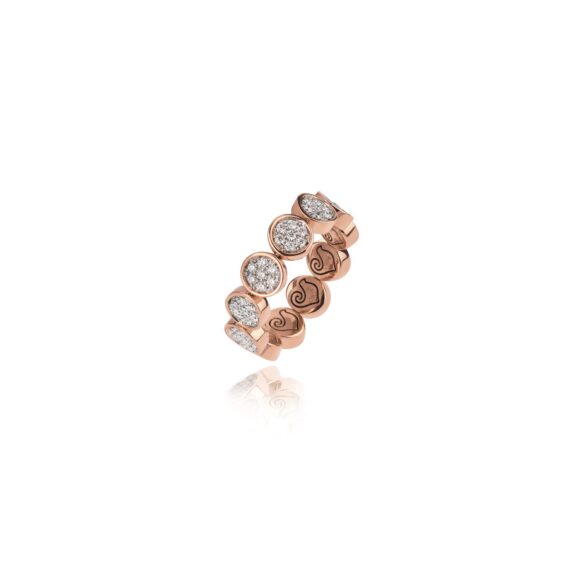 Chantecler Paillettes Ring aus Roségold mit Brillaten