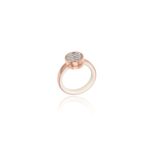 Chantecler Paillettes Ring aus Roségold mit Brillanten und Emaille