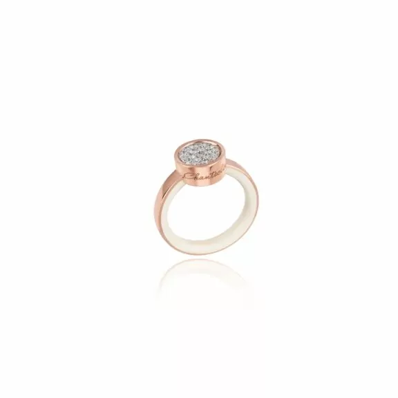 Chantecler Paillettes Ring aus Roségold mit Brillanten und Emaille