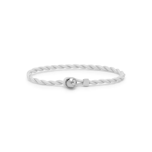 Herrenarmband aus weißem Schiffstau und Edelstahl