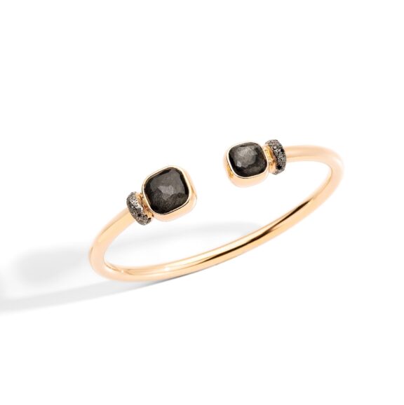 Pomellato Nudo Armreif aus Roségold mit Obsidian und schwarzen Diamanten