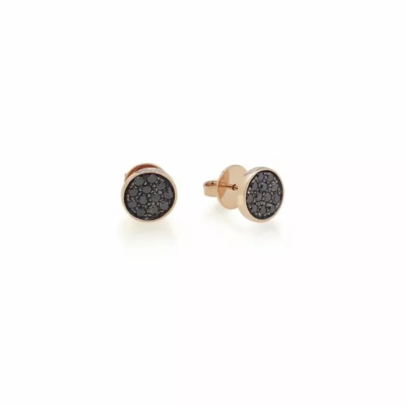 Chantecler Paillettes Ohrschmuck aus Roségold mit schwarzen Brillanten