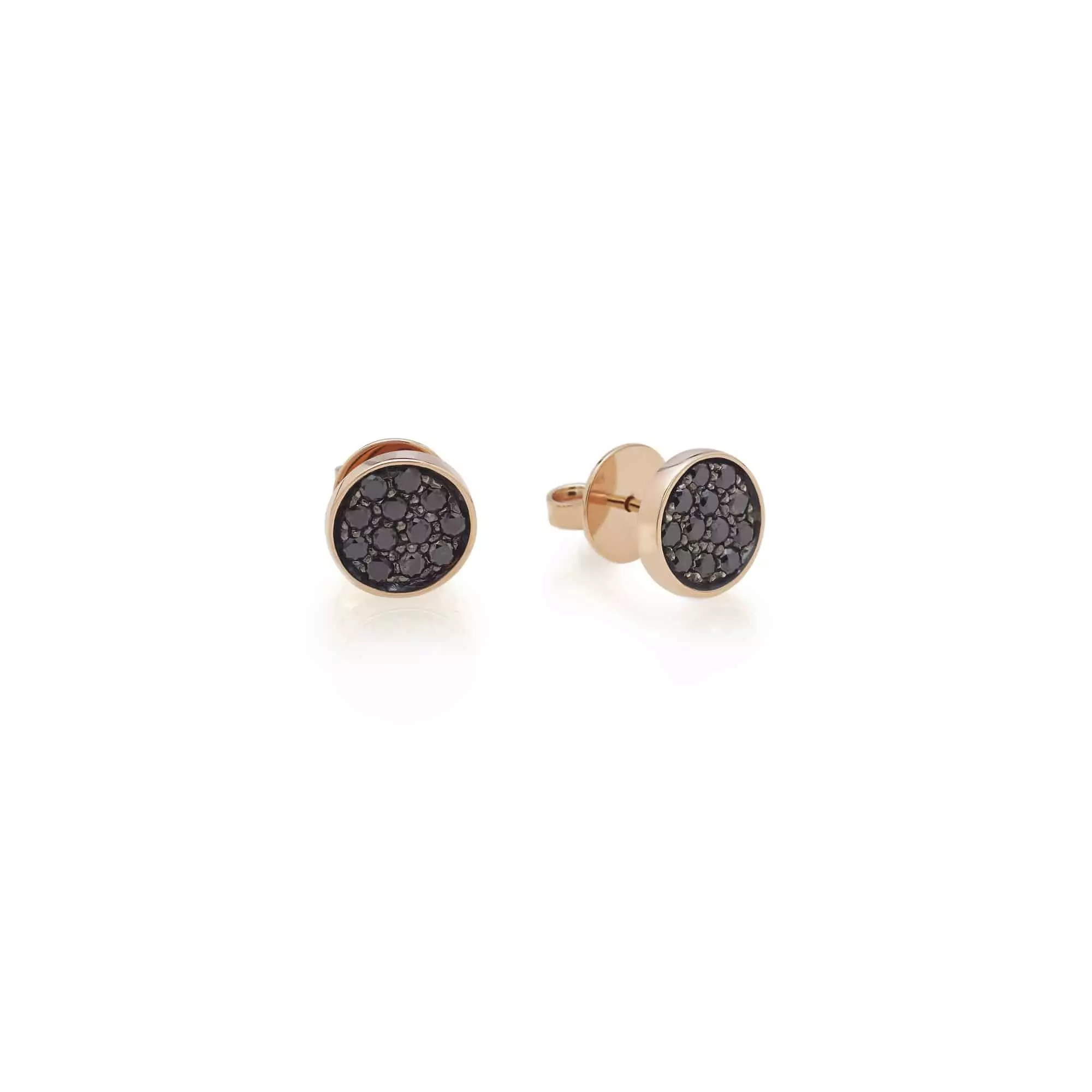 Chantecler Paillettes Ohrschmuck aus Roségold mit schwarzen Brillanten