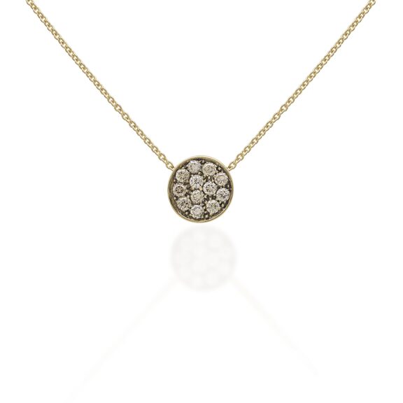 Chantecler Paillettes Collier aus Gelbgold mit braunen Brillanten