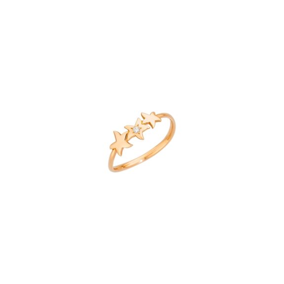 Dodo Ring aus 9 Karat Roségold mit Brillant