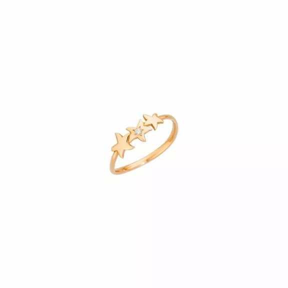 Dodo Ring aus 9 Karat Roségold mit Brillant
