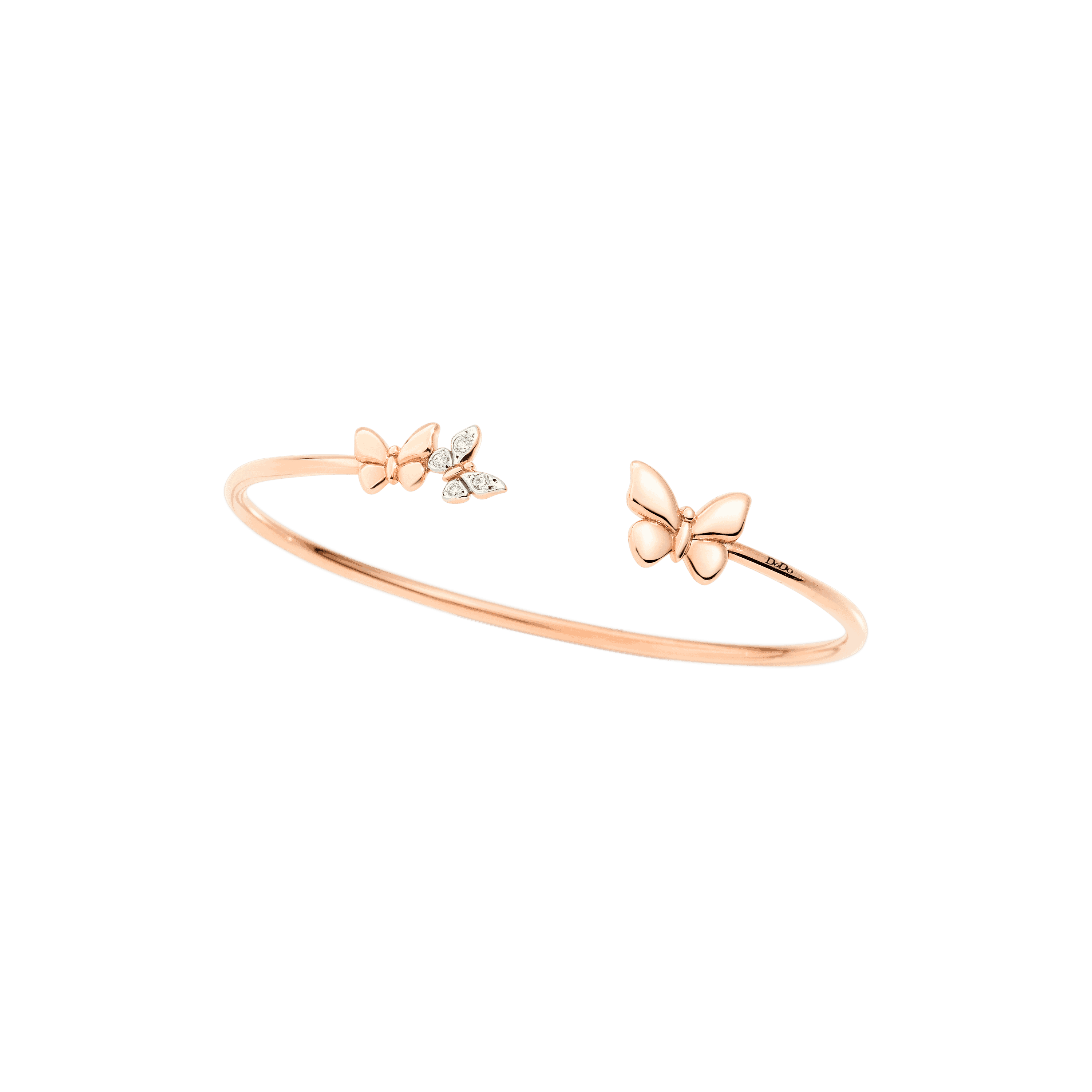 Dodo Armreif aus 9 Karat Roségold mit Diamanten