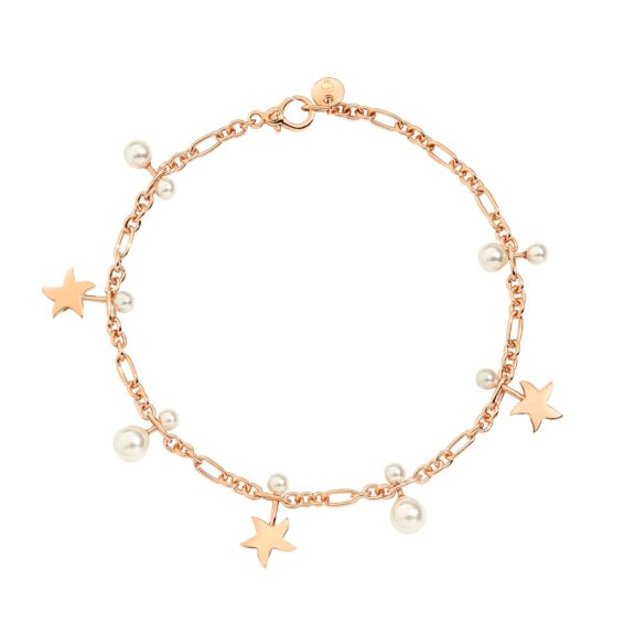 Dodo Armband Stellina aus 9 Karat Roségold mit Perlen