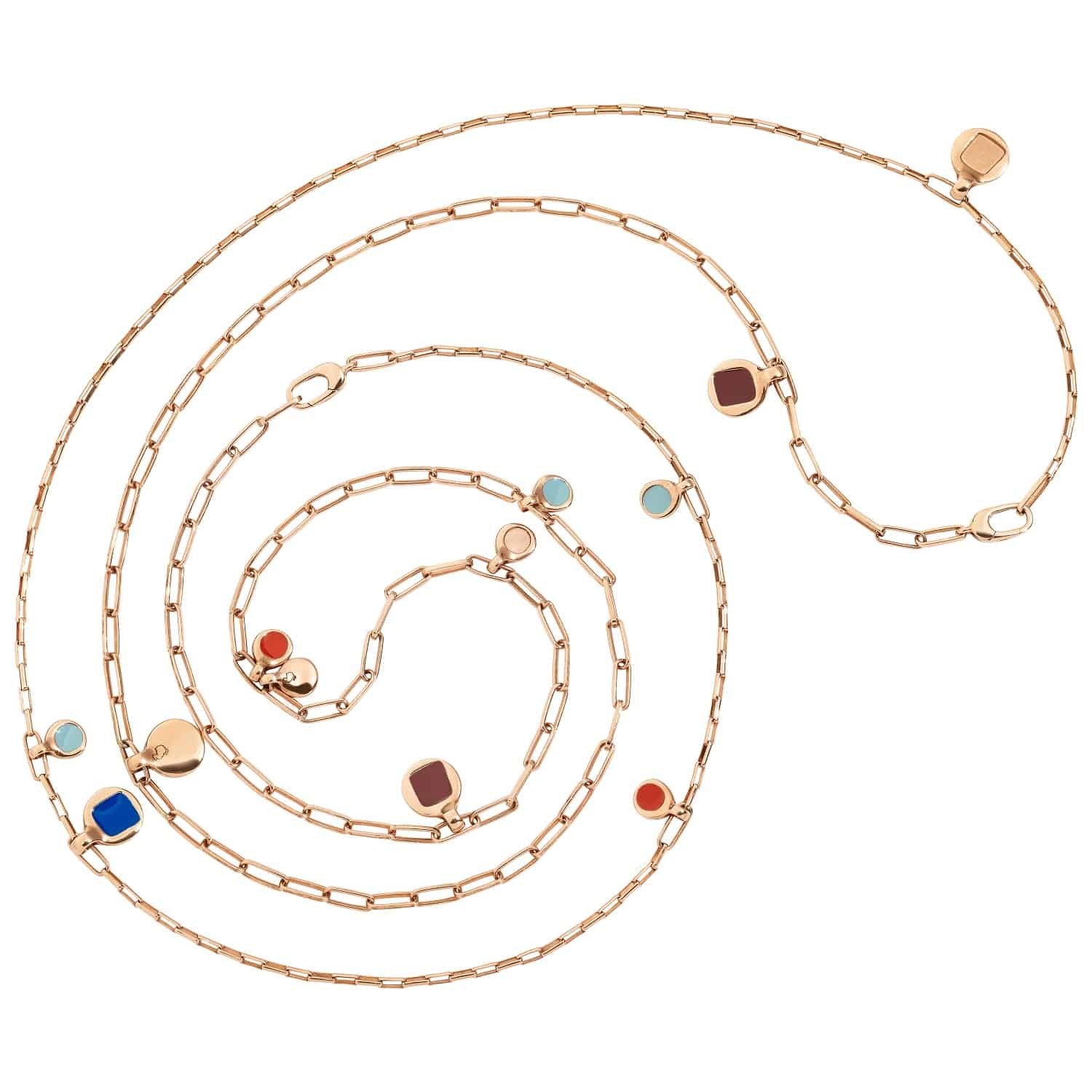 Dodo Collier Bazaar aus rosévergoldetem Silber und Emaille