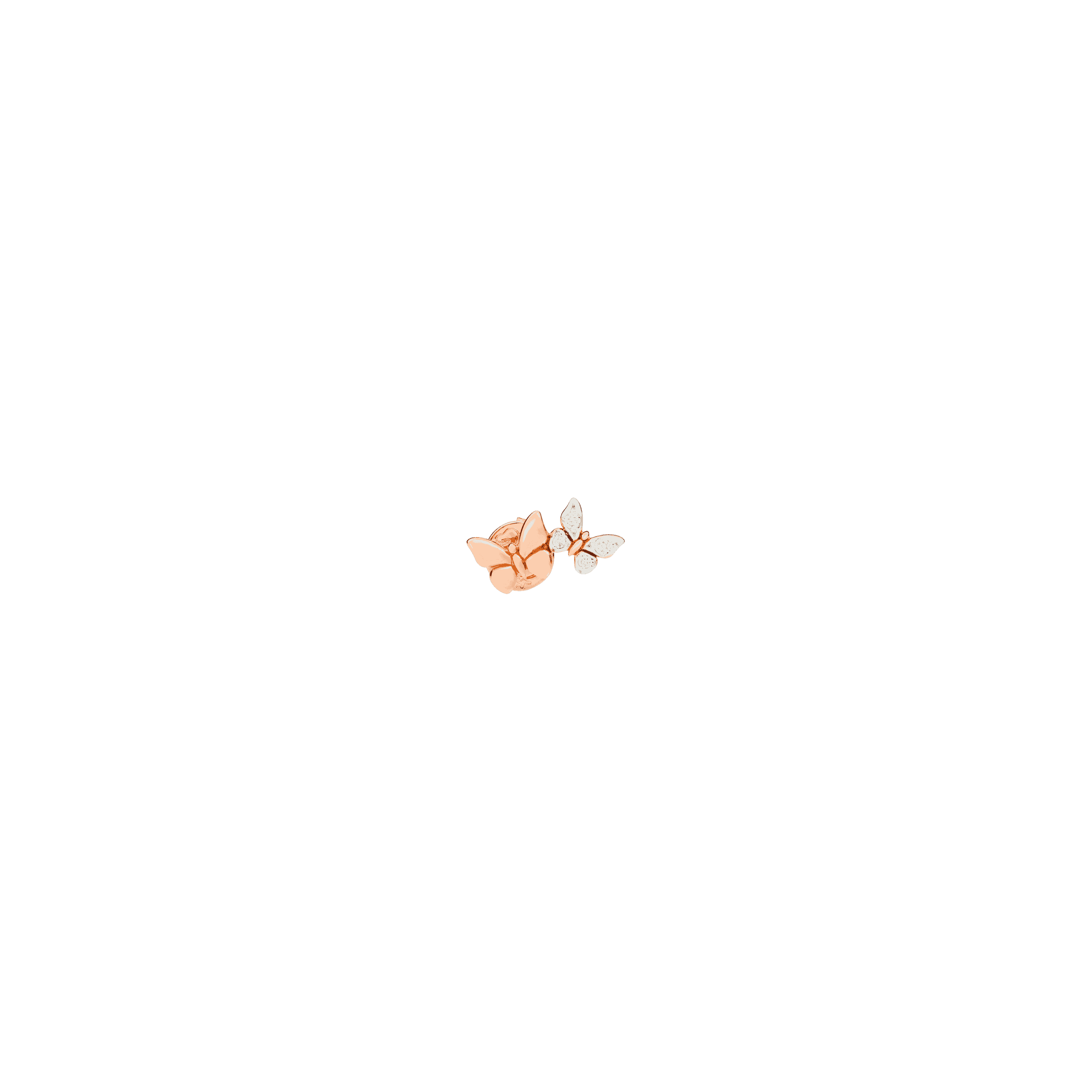 Dodo Ohrschmuck Schmetterling aus 9 Karat Roségold mit Diamanten