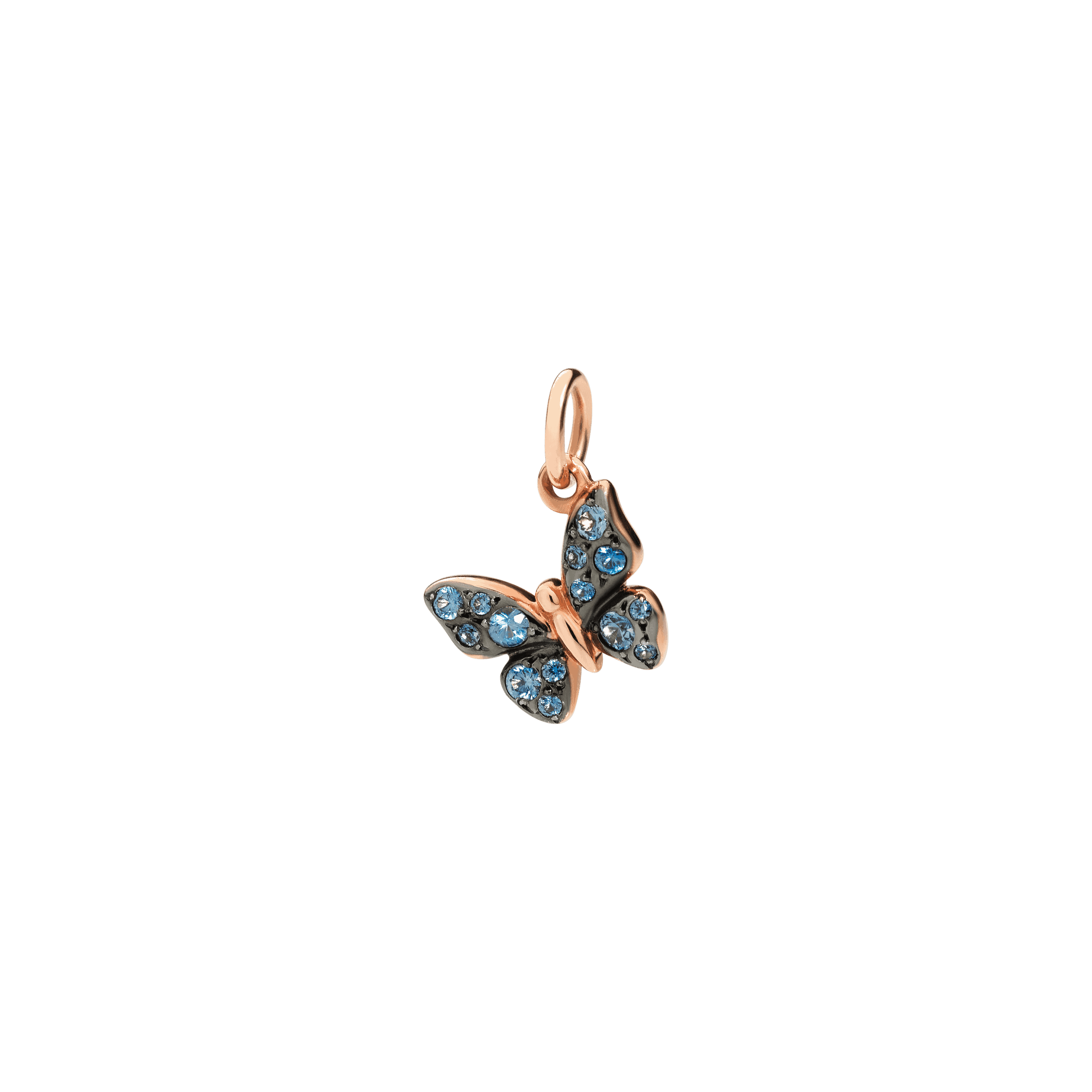 Dodo Anhänger Schmetterling aus 9 Karat Roségold mit Saphiren