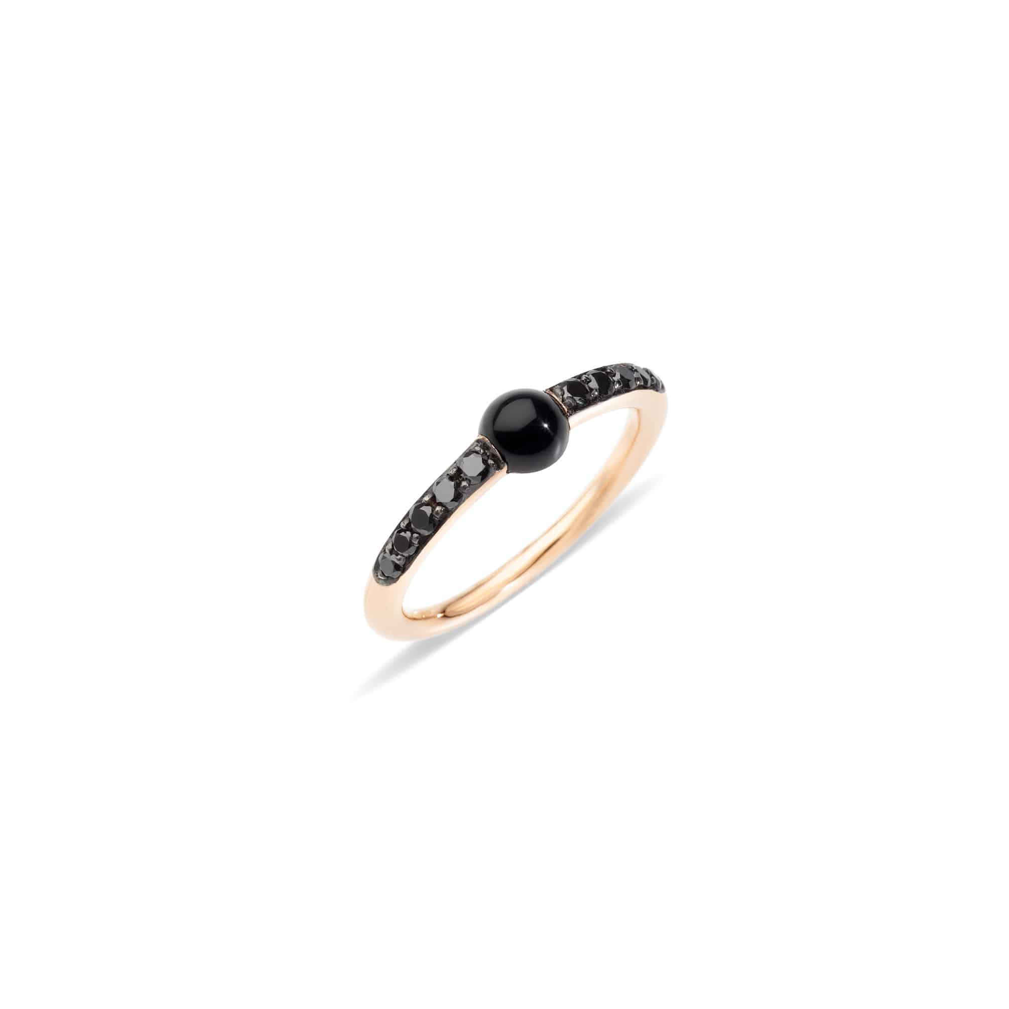 Pomellato M´ama non m´ama Ring aus Rosegold mit Onyx und schwarzen Diamanten