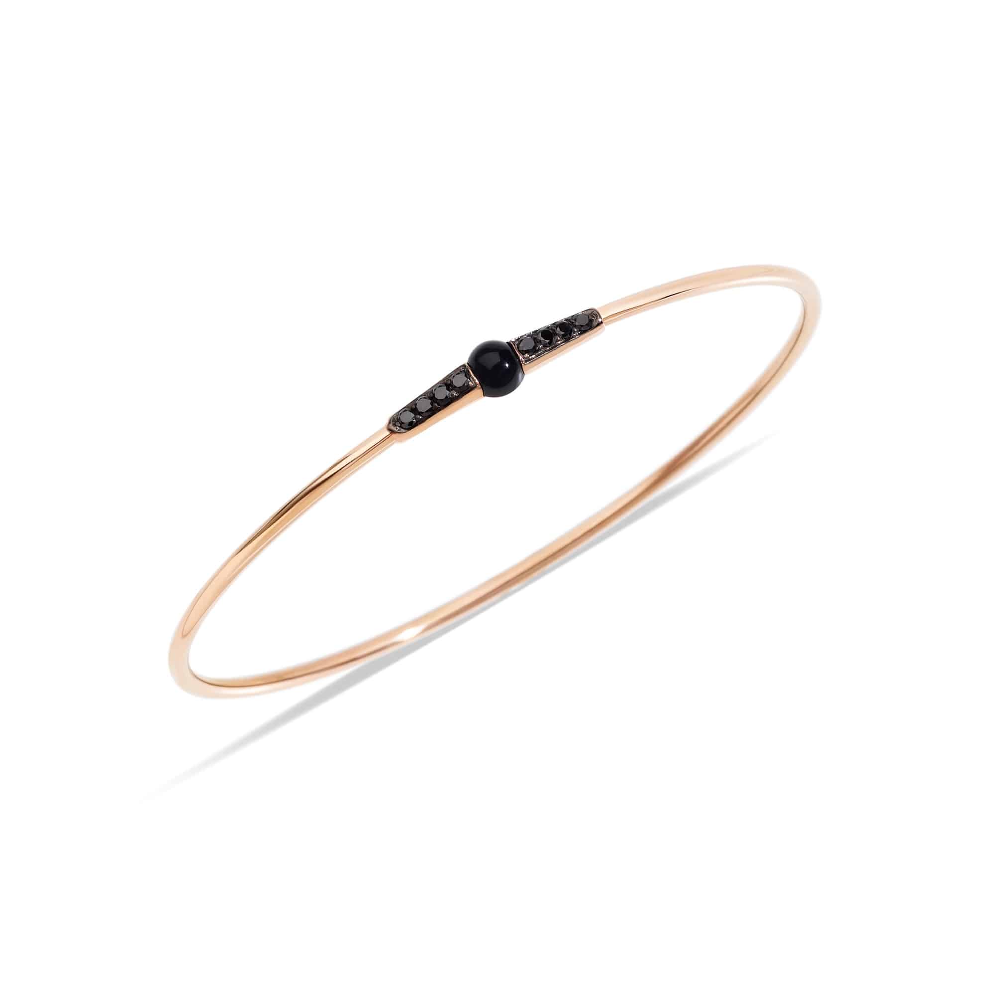 Pomellato M´ama non m´ama Armreif aus Rosegold mit Onyx und schwarzen Diamanten