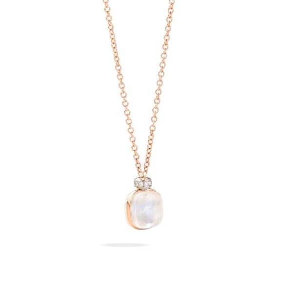 Pomellato Nudo Collier aus Roségold mit weißem Topas und Diamanten