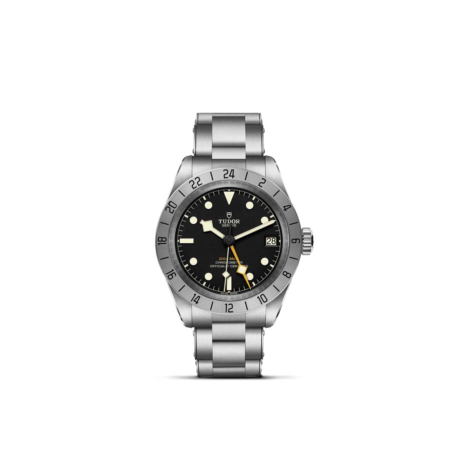 Tudor Black Bay Pro mit Gehäuse und Band aus Edelstahl und schwarzem Zifferblatt