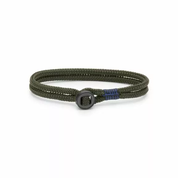 Herrenarmband aus dunkelgrünem Schiffstau und Edelstahl