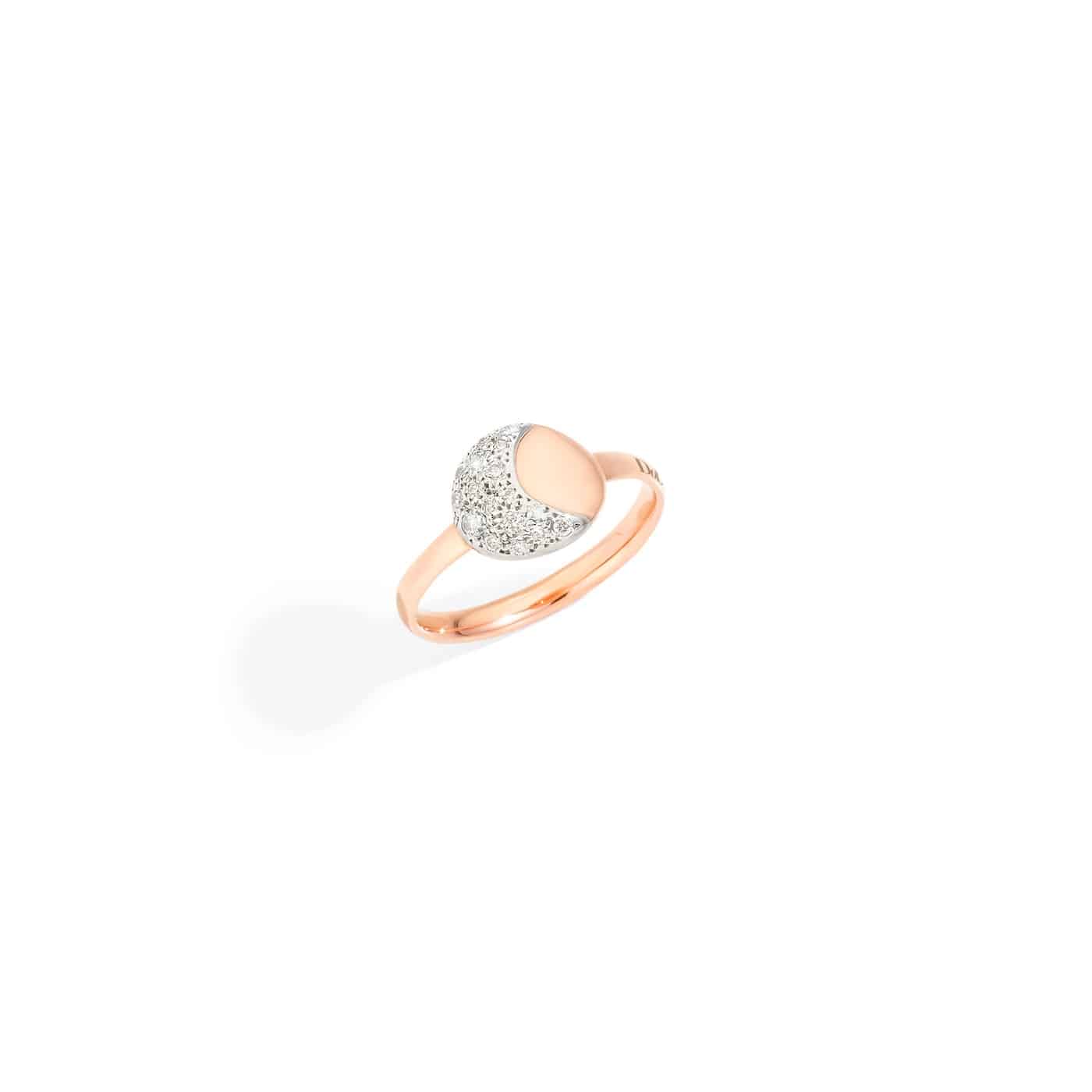 Ring Moon & Sun von Dodo aus 9 Karat Gold mit Diamanten