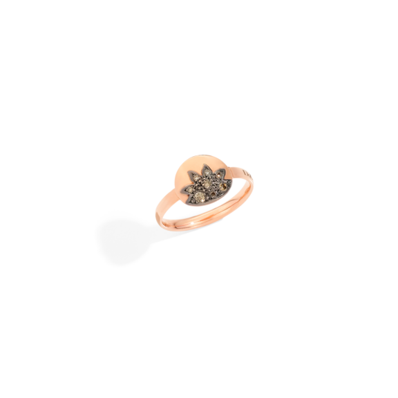 Ring Moon & Sun von Dodo aus 9 Karat Gold mit braunen Diamanten