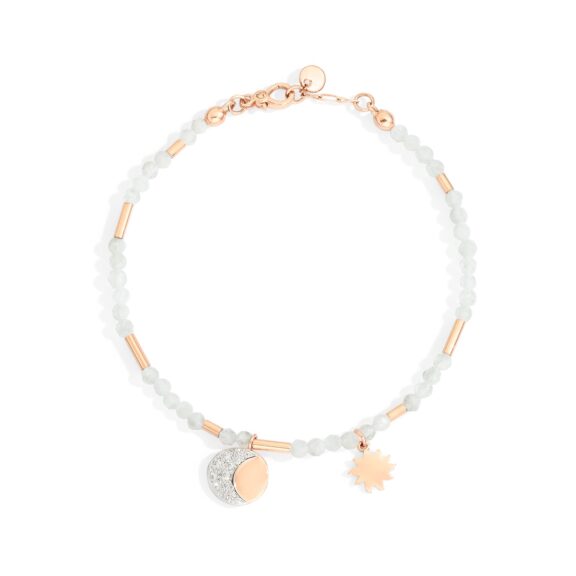 Armband Moon & Sun von Dodo aus 9 Karat Roségold, Adular und Diamanten