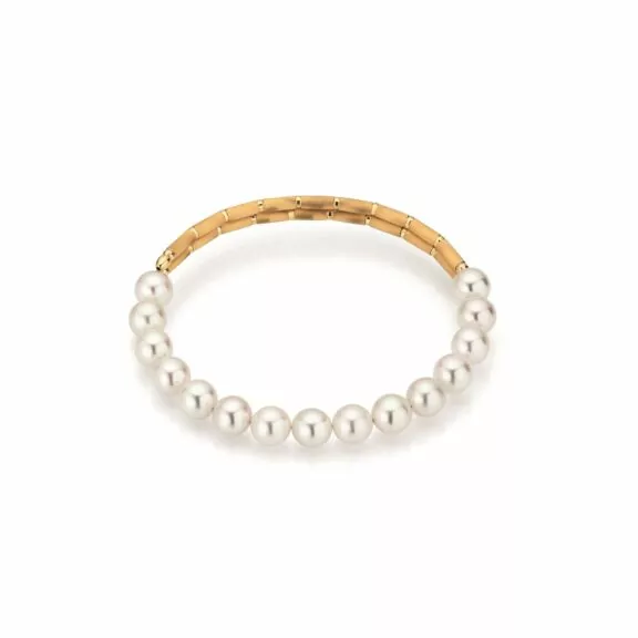 Armband aus Gelbgold mit Akoya-Perlen