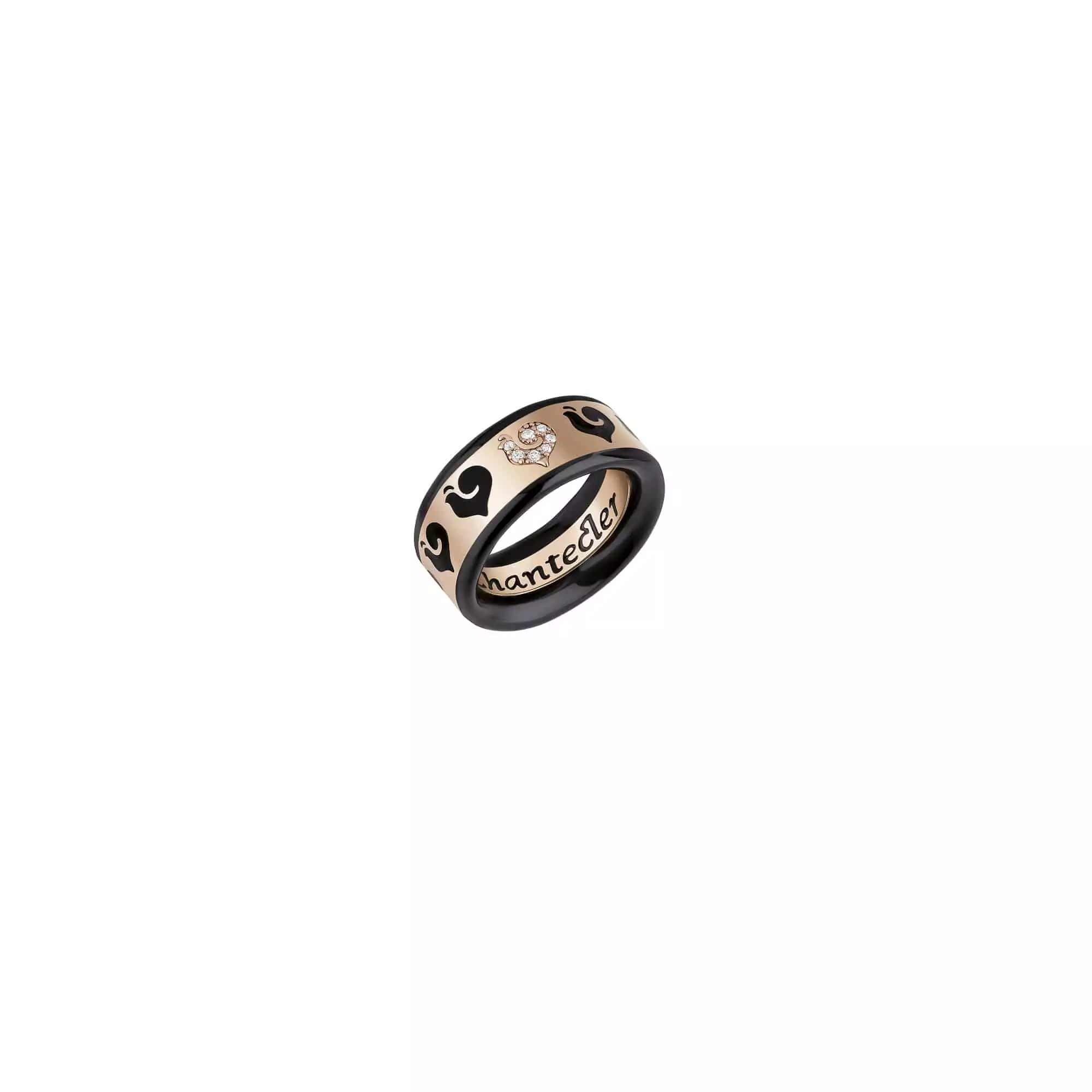 Chantecler Carousel Ring aus Roségold mit Emaille und Brillanten.