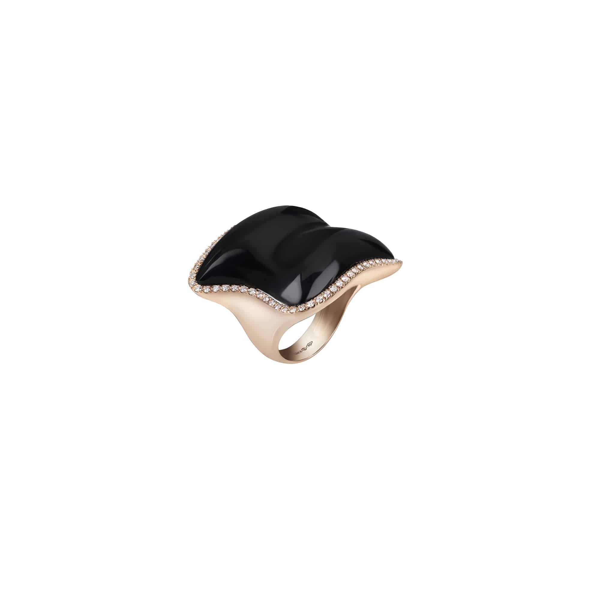 Chantecler Enchanté Ring aus Roségold mit Onyx und Brillanten