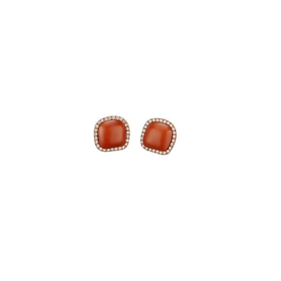 Chantecler Enchanté Ohrschmuck aus Roségold mit Koralle und Brillanten