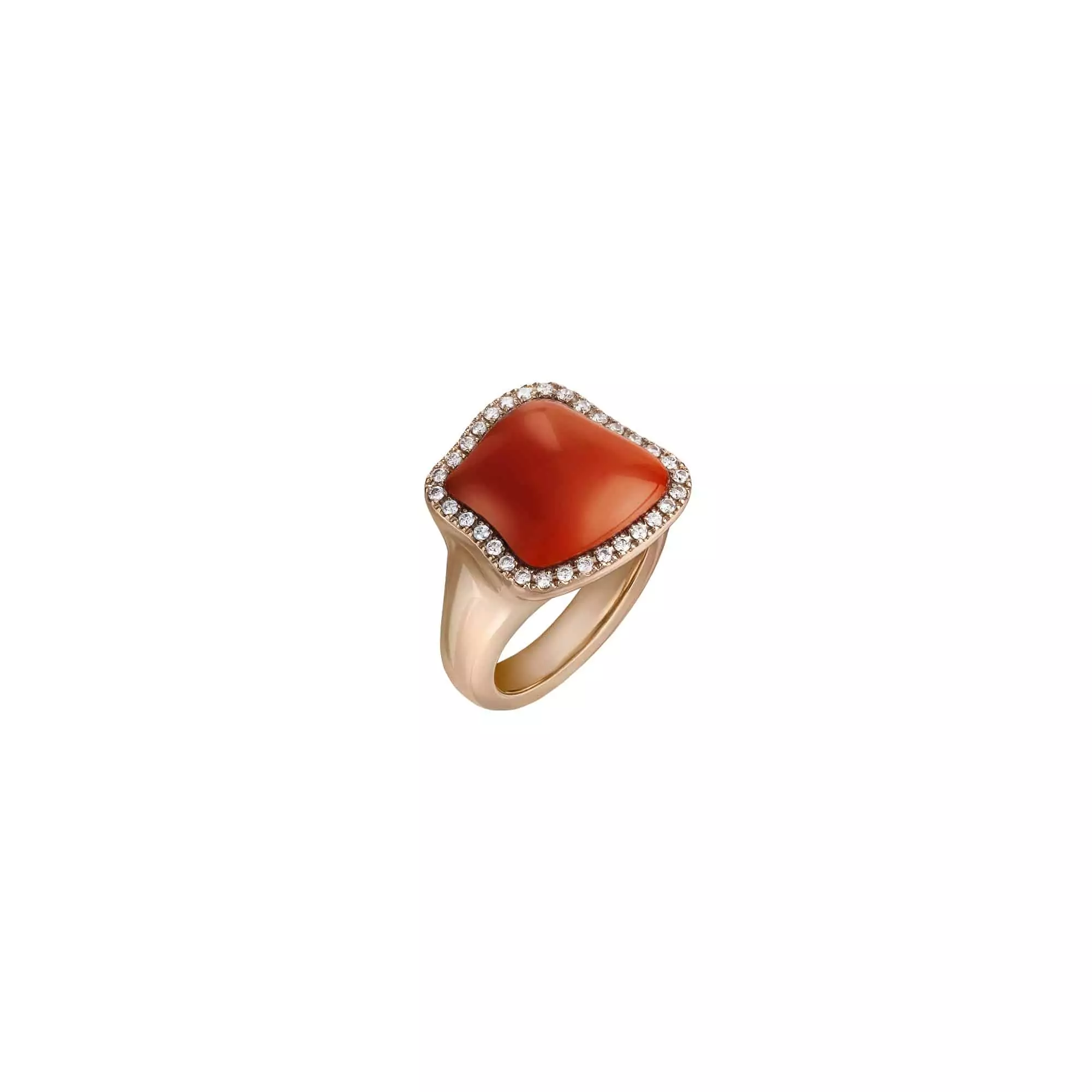 Chantecler Enchanté Ring aus Roségold mit Koralle und Brillanten