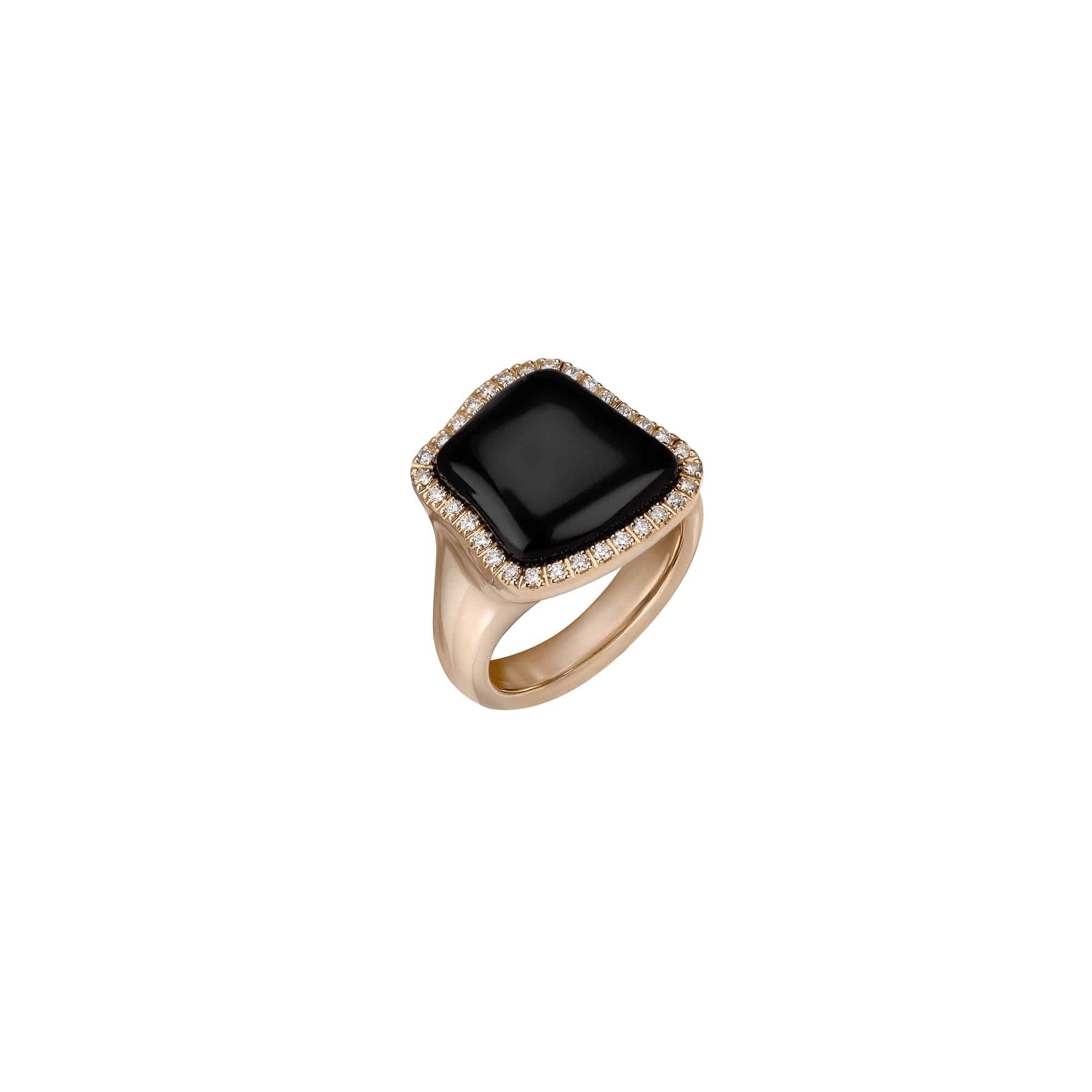 Chantecler Enchanté Ring aus Roségold mit Onyx und Brillanten