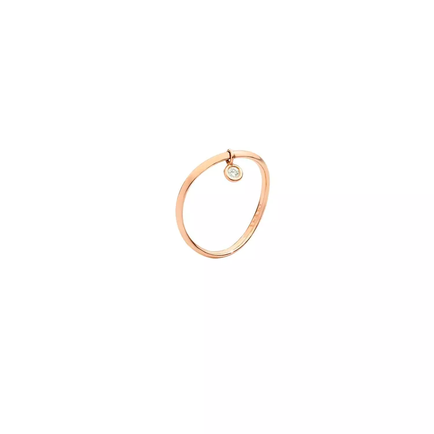 Dodo Ring aus 9 Karat Roségold mit Diamant