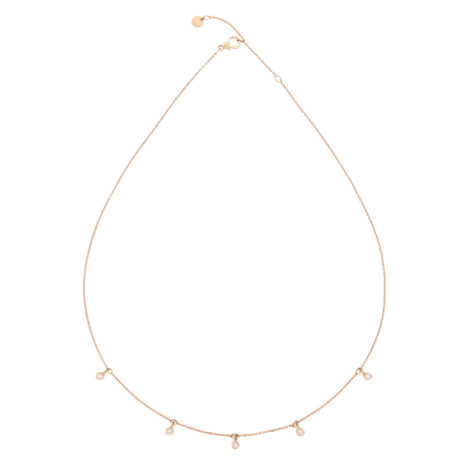 Dodo Collier aus 9 Karat Roségold mit Diamanten