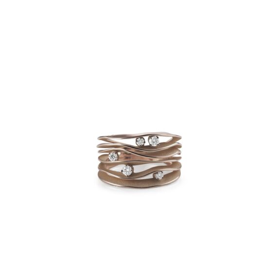 Annamaria Cammilli Dune Ring aus 18 Karat Brown Chocolate Gold mit Brillanten