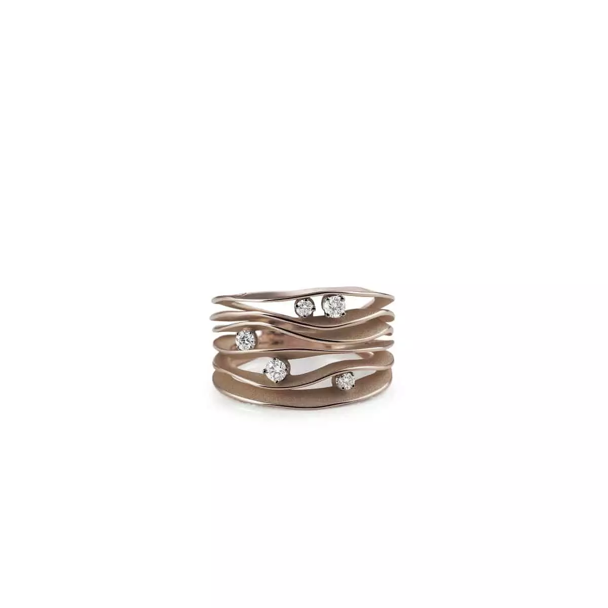 Annamaria Cammilli Dune Ring aus 18 Karat Brown Chocolate Gold mit Brillanten