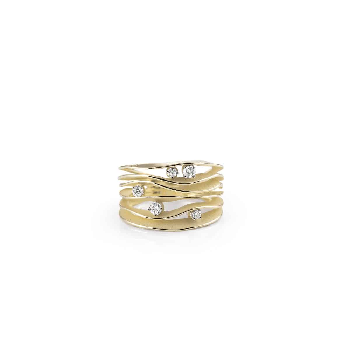 Annamaria Cammilli Dune Ring aus 18 Karat Yellow Sunrise Gold mit Brillanten