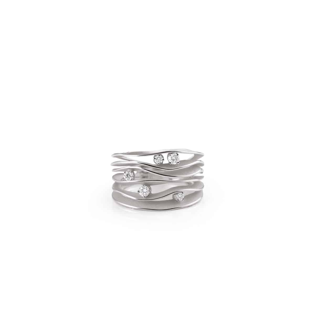 Annamaria Cammilli Dune Ring aus 18 Karat White Ice Gold mit Brillanten