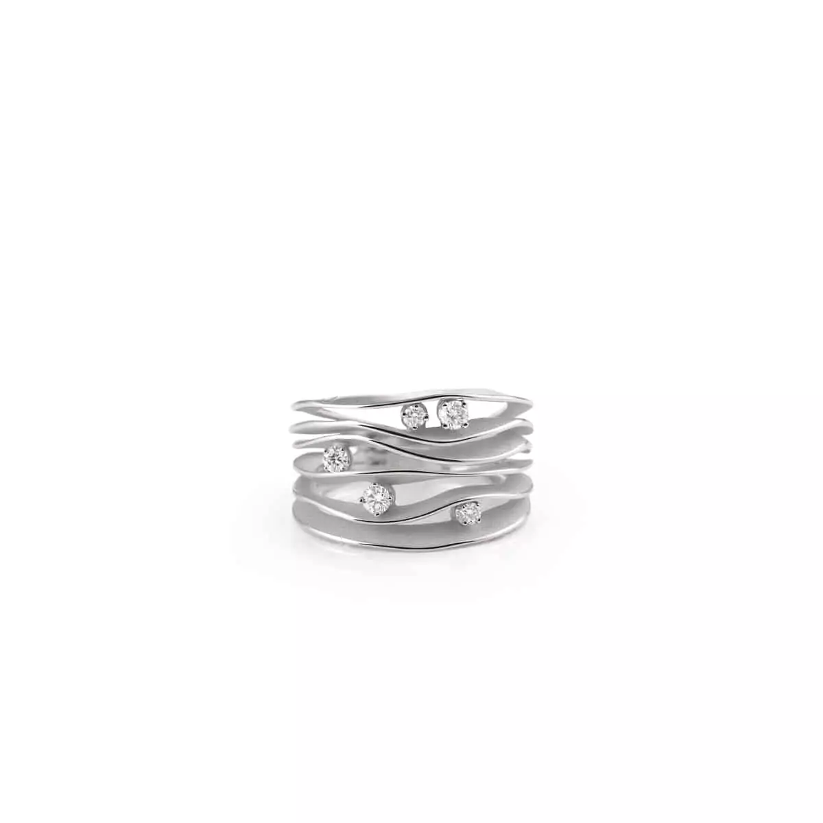 Annamaria Cammilli Dune Ring aus 18 Karat White Ice Gold mit Brillanten