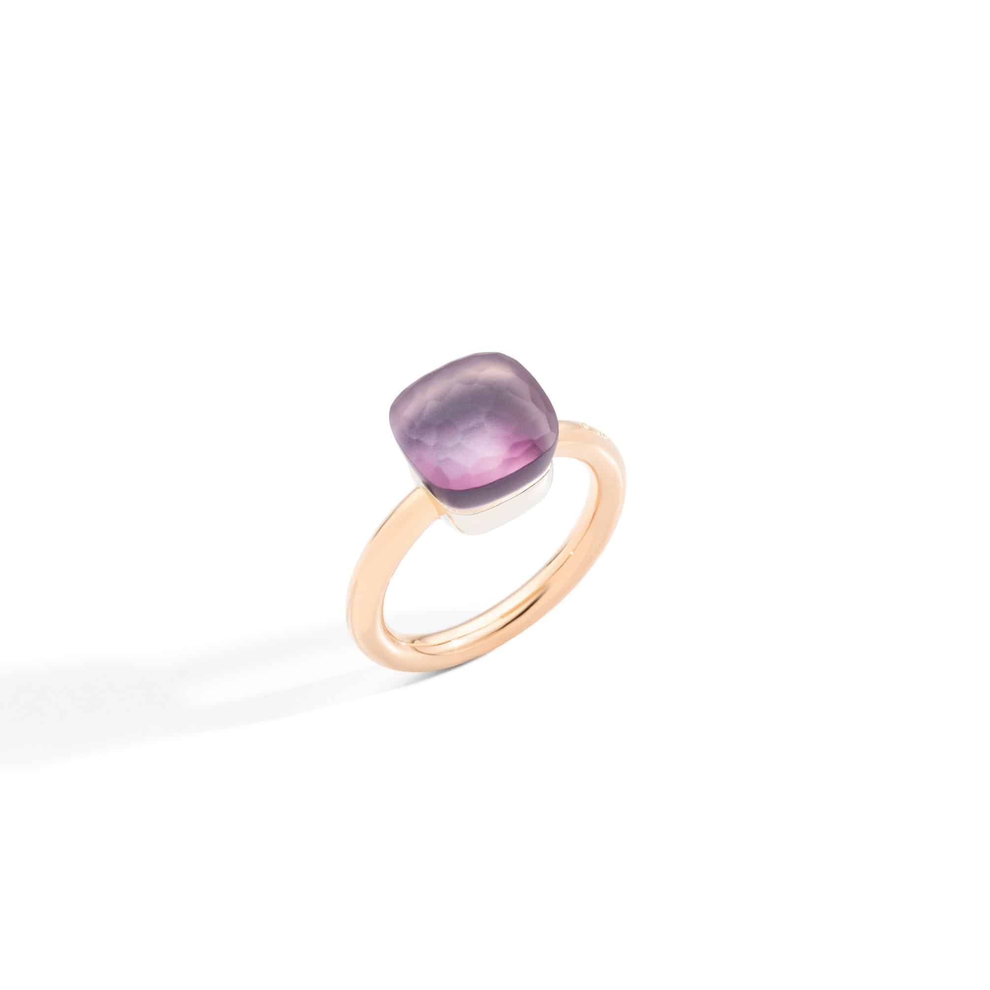Pomellato Nudo Ring aus Roségold mit Amethyst und Perlmutt