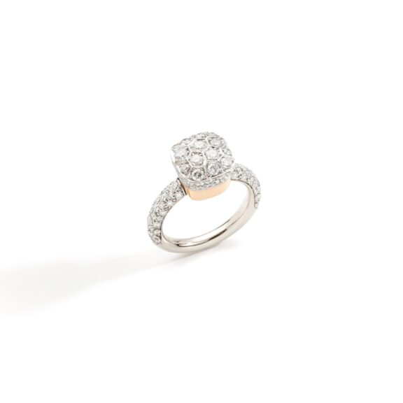 Pomellato Nudo Ring aus Weiß- und Roségold mit Diamanten