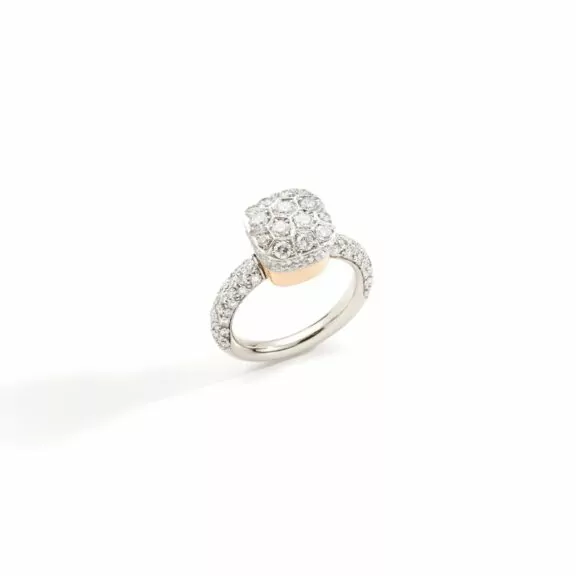 Pomellato Nudo Ring aus Weiß- und Roségold mit Diamanten