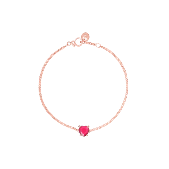 Dodo Armband aus 9 Karat Roségold mit synthetischem Rubin