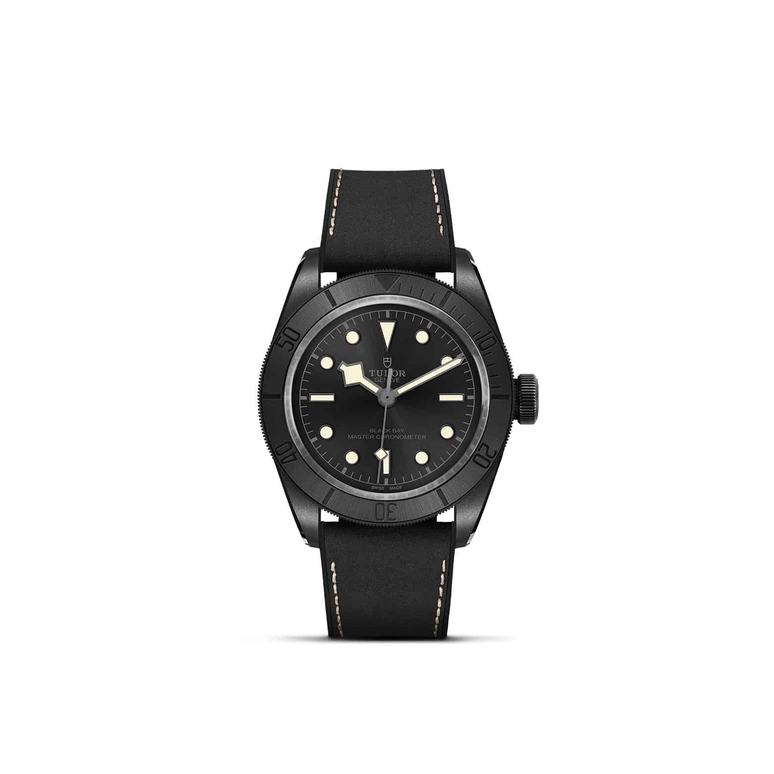 Tudor Black Bay Ceramic mit Keramikgehäuse und Hybridarmband und schwarzem Zifferblatt