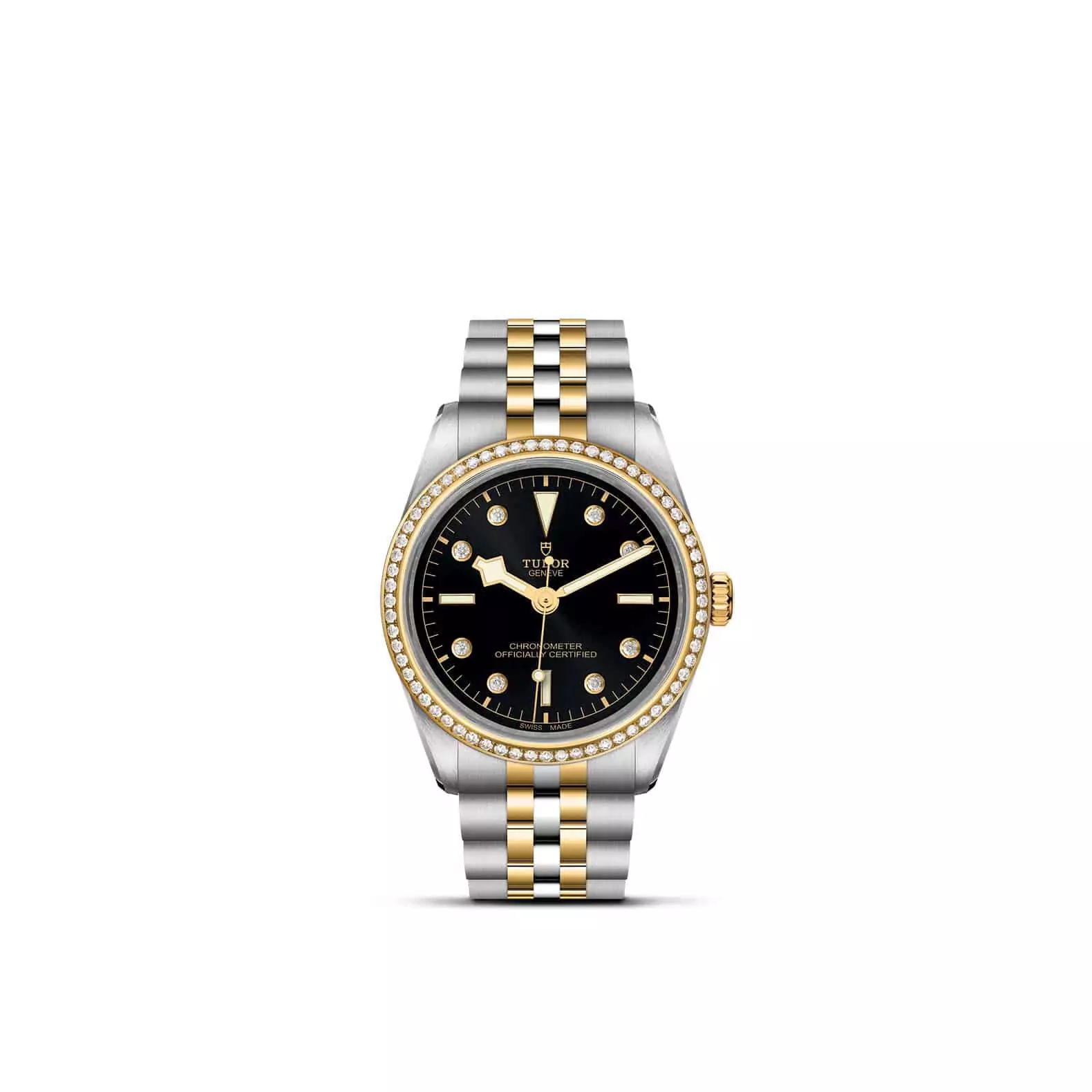 Tudor Black Bay 36 S&G mit Gehäuse und Band aus Edelstahl und Gelbgold und schwarzem Zifferblatt