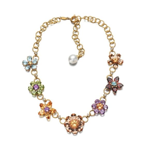 Collier aus Gelbgold mit verschiedenen Edelsteinen von Dolce & Gabbana