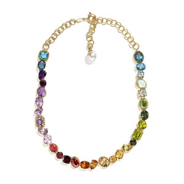 Collier aus Gelbgold mit 30 verschiedenen Edelsteinen von Dolce & Gabbana