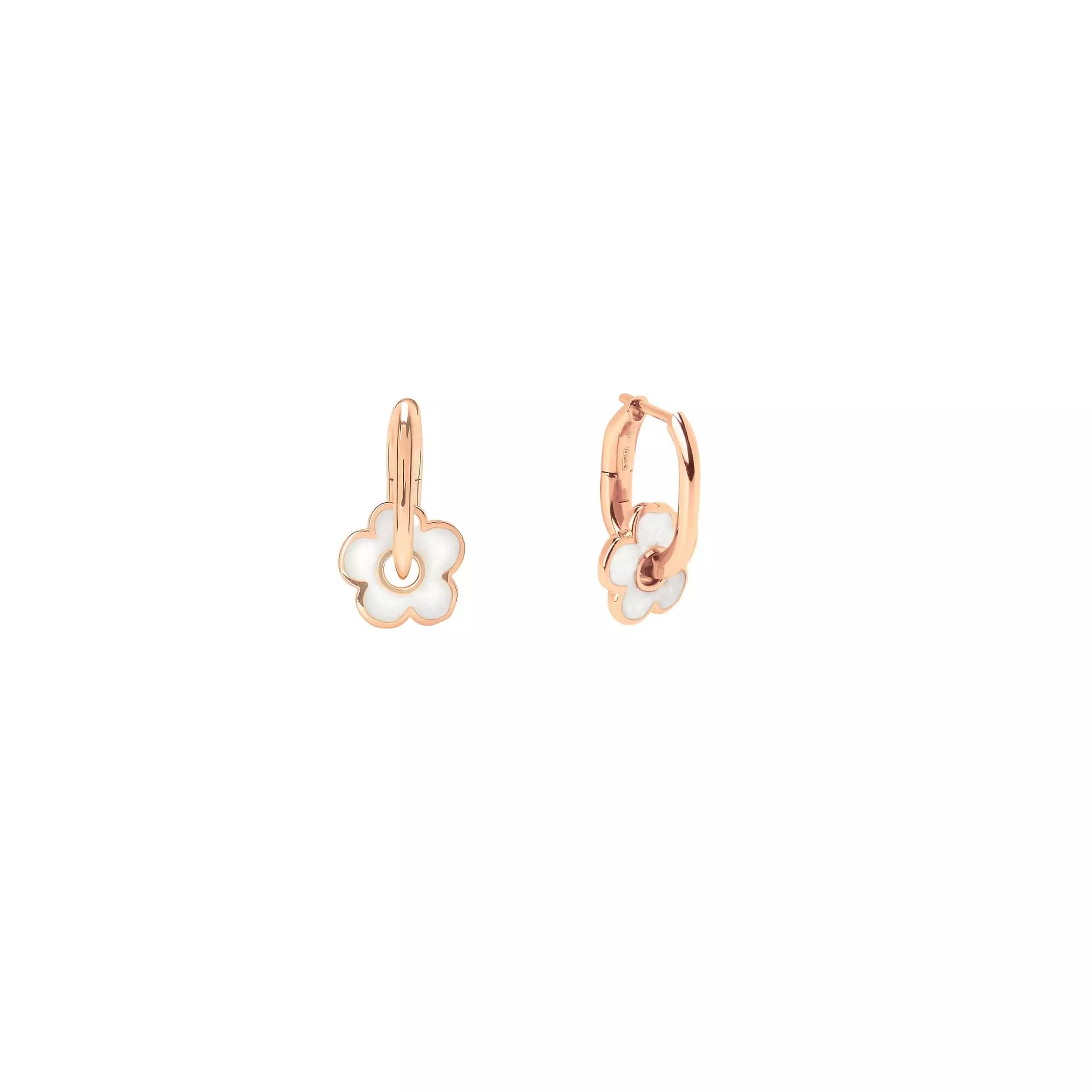 Dodo Ohrschmuck Blume aus 9 Karat Roségold mit Emaille