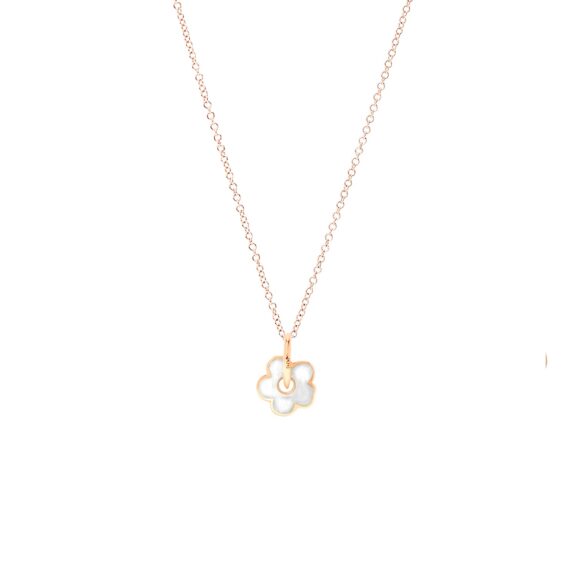 Dodo Collier Blume aus 9 Karat Roségold mit Emaille