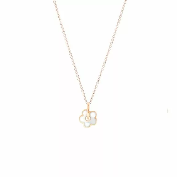 Dodo Collier Blume aus 9 Karat Roségold mit Emaille