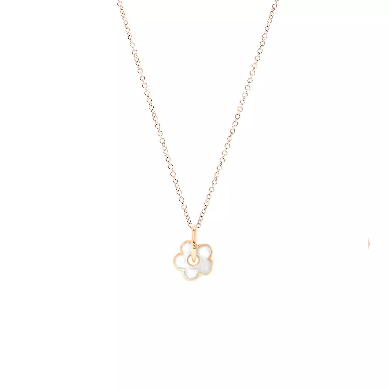 Dodo Collier Blume aus 9 Karat Roségold mit Emaille