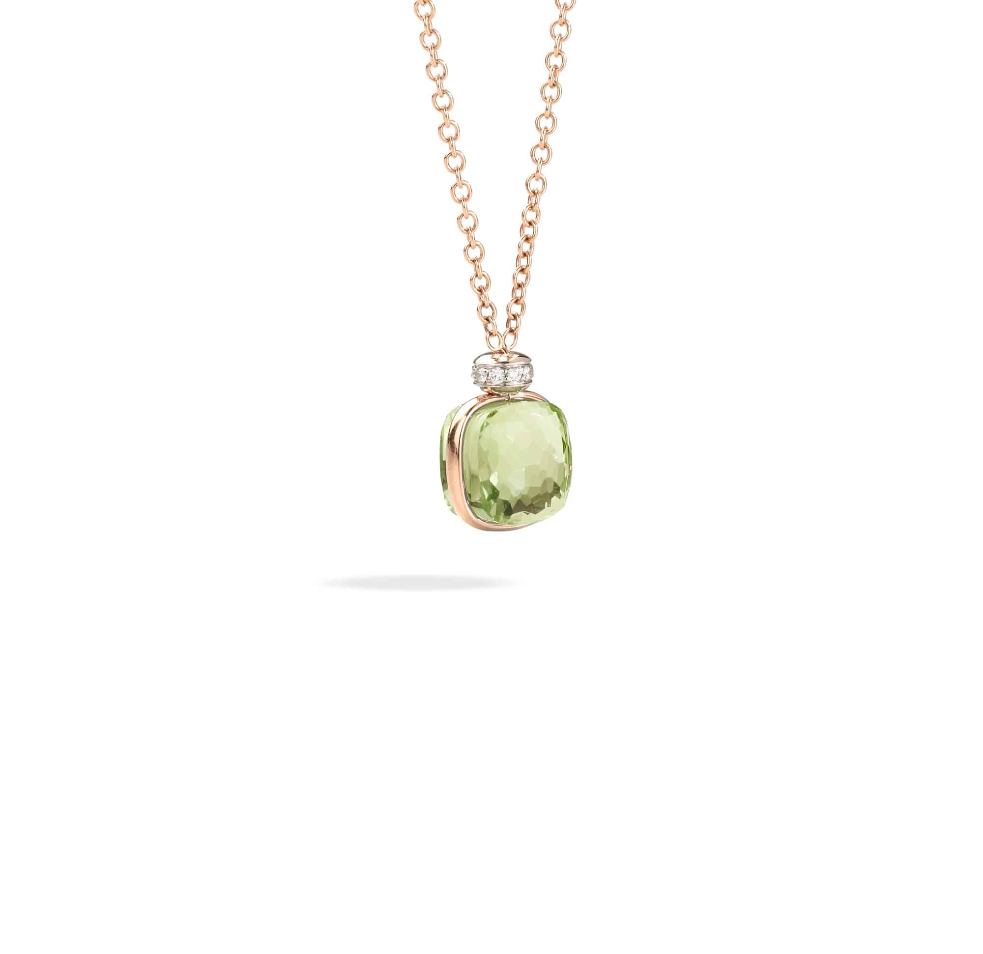 Pomellato Nudo Collier aus Roségold mit Prasiolith und Diamanten