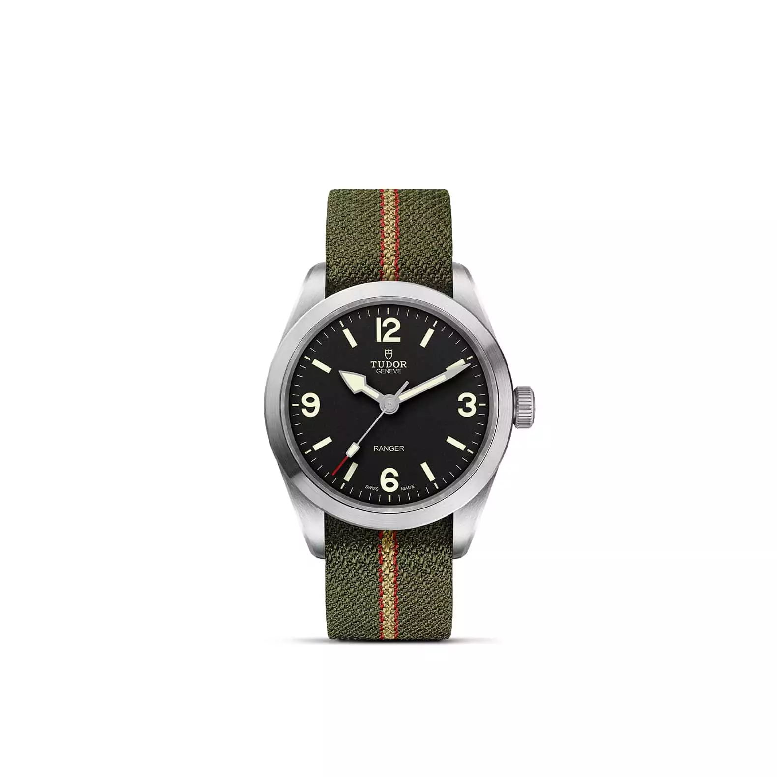 Tudor Ranger mit Edelstahlgehäuse und Textilband und schwarzem Zifferblatt